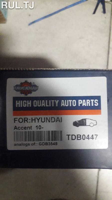 Передняя тормозная колодка Hyundai Accent